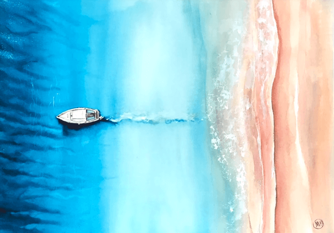 sailboat watercolor painting