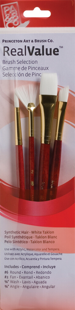 Princeton Short White Taklon Brush Set (4)